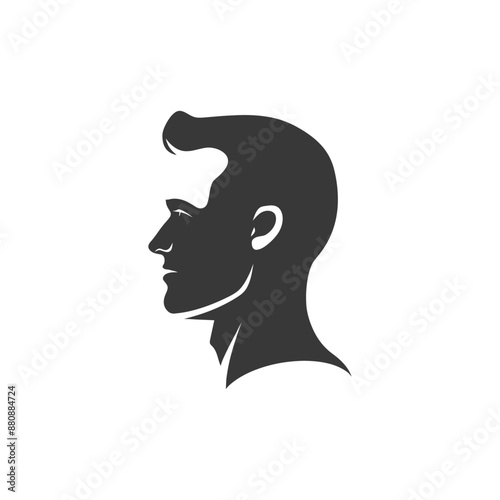 man head minimalist logo or symbol black color only