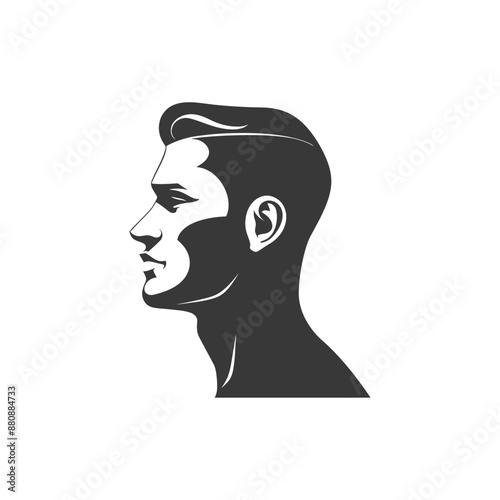 man head minimalist logo or symbol black color only