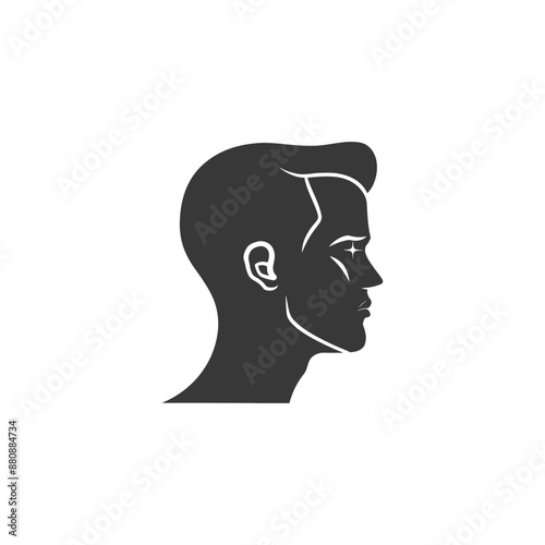 man head minimalist logo or symbol black color only