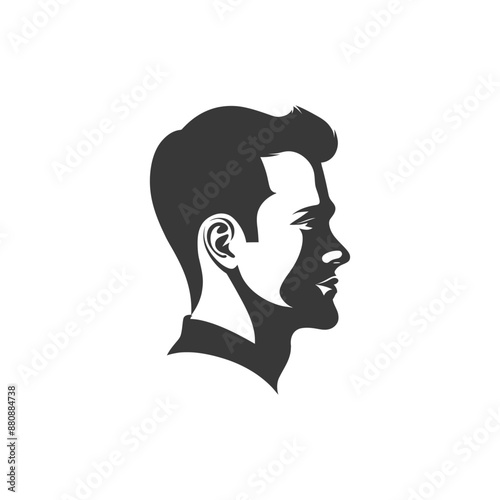 man head minimalist logo or symbol black color only