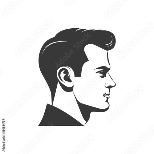 man head minimalist logo or symbol black color only