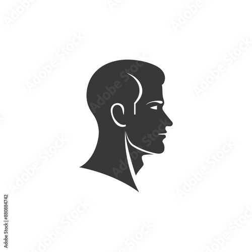 man head minimalist logo or symbol black color only