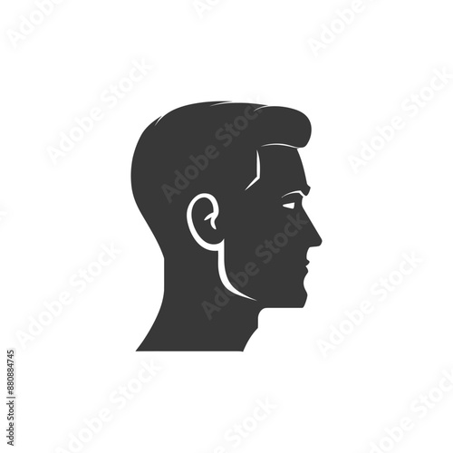 man head minimalist logo or symbol black color only