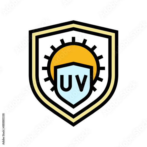 Free Download uv protection product label warning color icon vector. uv protection product label warning sign. isolated symbol illustration - GFXLoad