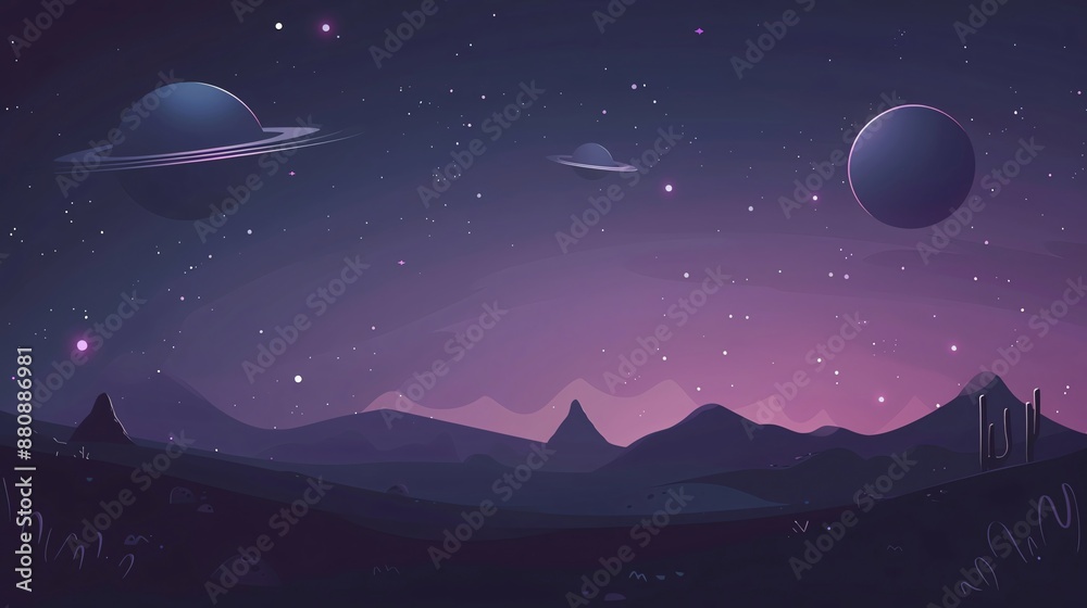 Fototapeta premium SETI Search for Extraterrestrial Intelligence, border, background wallpaper, blank in the middle, minimalism, negative space, used for postcard template