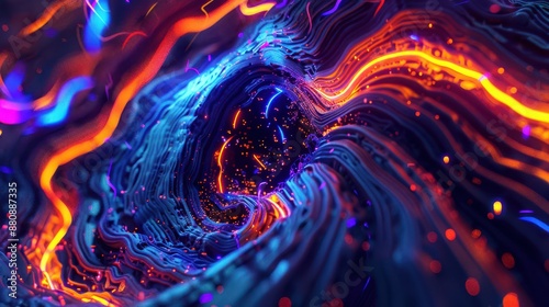 Vibrant close-up of a dimensional rift, with a detailed, otherworldly background photo