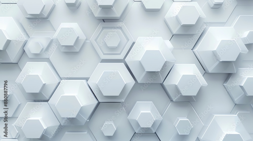 3D hexagonal background white color 3D hexagonal background white color