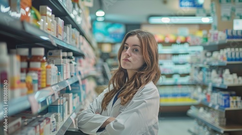 White coat wearing pharmacy woman with crossed arms Free Download White coat wearing pharmacy woman with crossed arms - GFXLoad