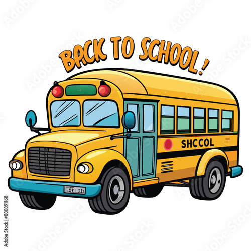 back to school design with happy cartoon school bus