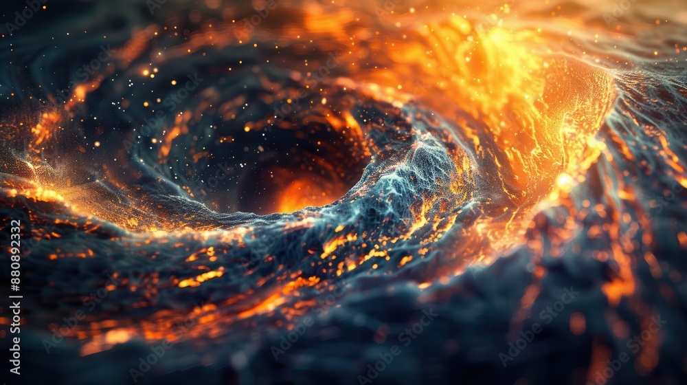 Close-up view of a space rift, with a complex, otherworldly background Close-up view of a space rift, with a complex, otherworldly background