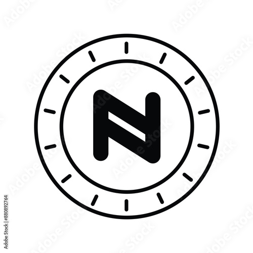 namecoin glyph icon with white background vector stock illustration