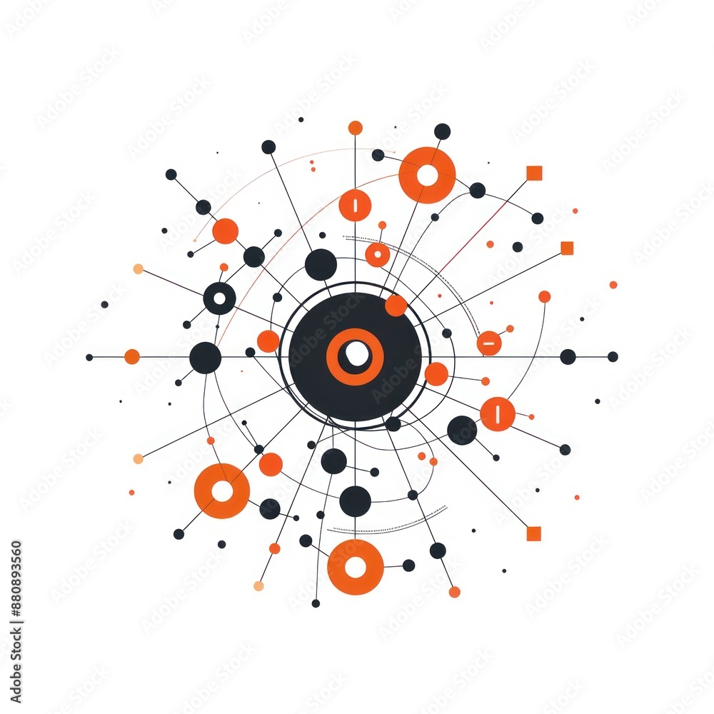 Abstract Geometric Design with Orange and Black Elements Abstract Geometric Design with Orange and Black Elements