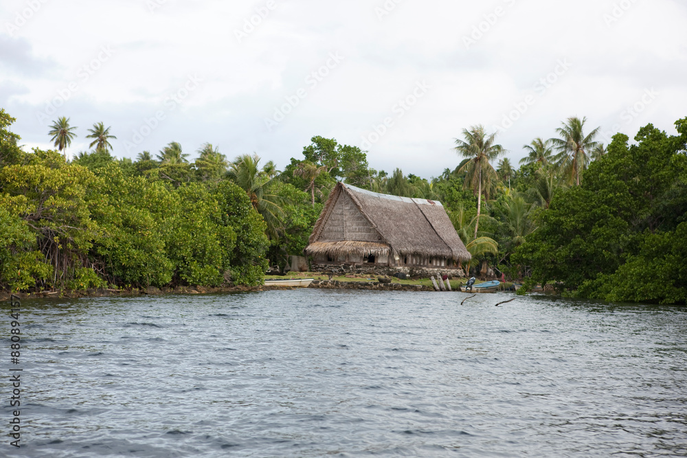 Yapp Islands Micronesia. Traditional men's club Yapp Islands Micronesia. Traditional men's club