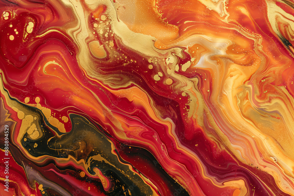 Obraz premium Vivid Abstract Swirl in Warm Colors