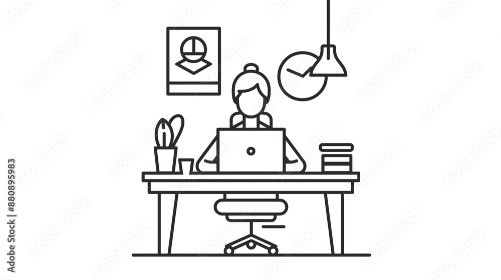 Fototapeta premium Person at desk working on laptop