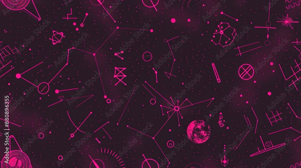 Fototapeta premium Abstract Pink and Black Geometric Pattern