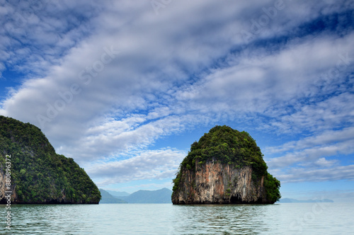 Thailand - Ao Phang-nga National Park, consists of an area of the Andaman Sea studded with numerous limestone tower karst islands photo