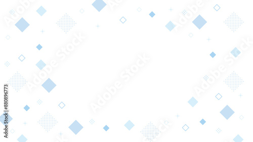 幾何学　青　シンプル　四角　キラキラ　フレーム