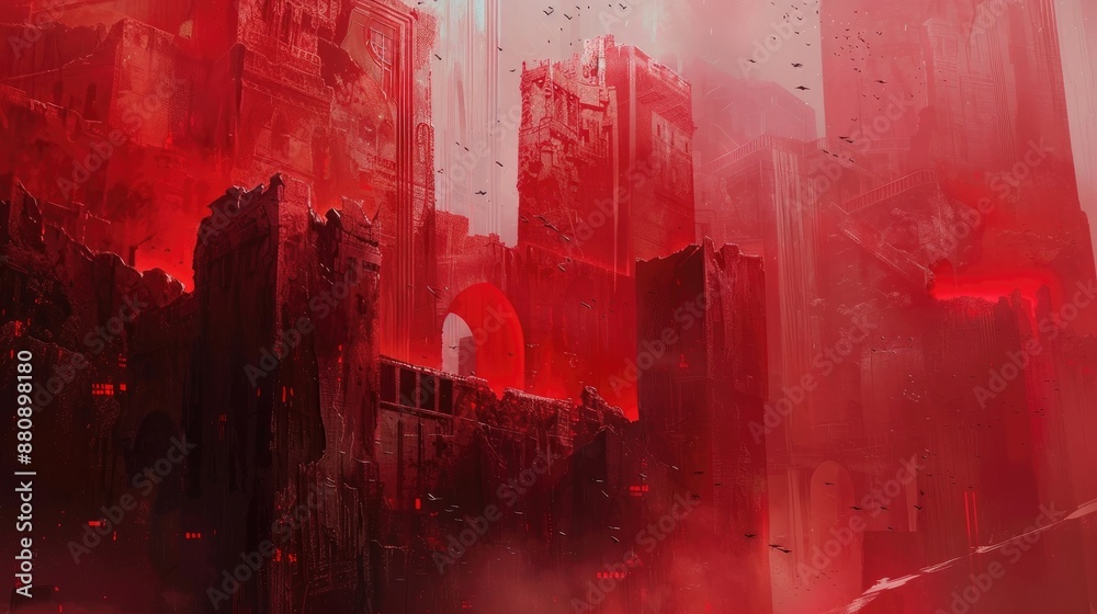 Fototapeta premium Crimson Barrier