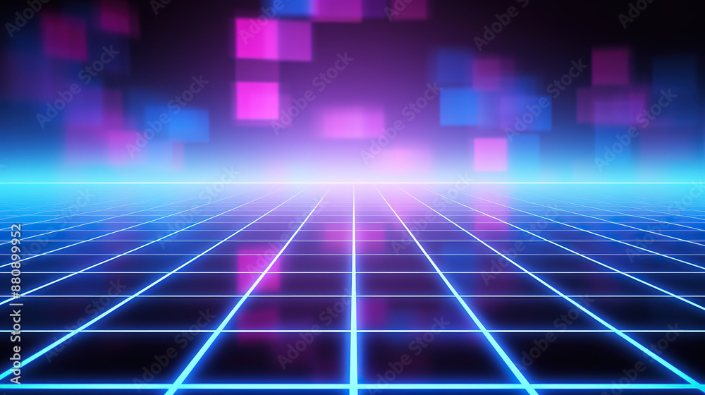 Blue purple grid big data virtual space technology background Blue purple grid big data virtual space technology background
