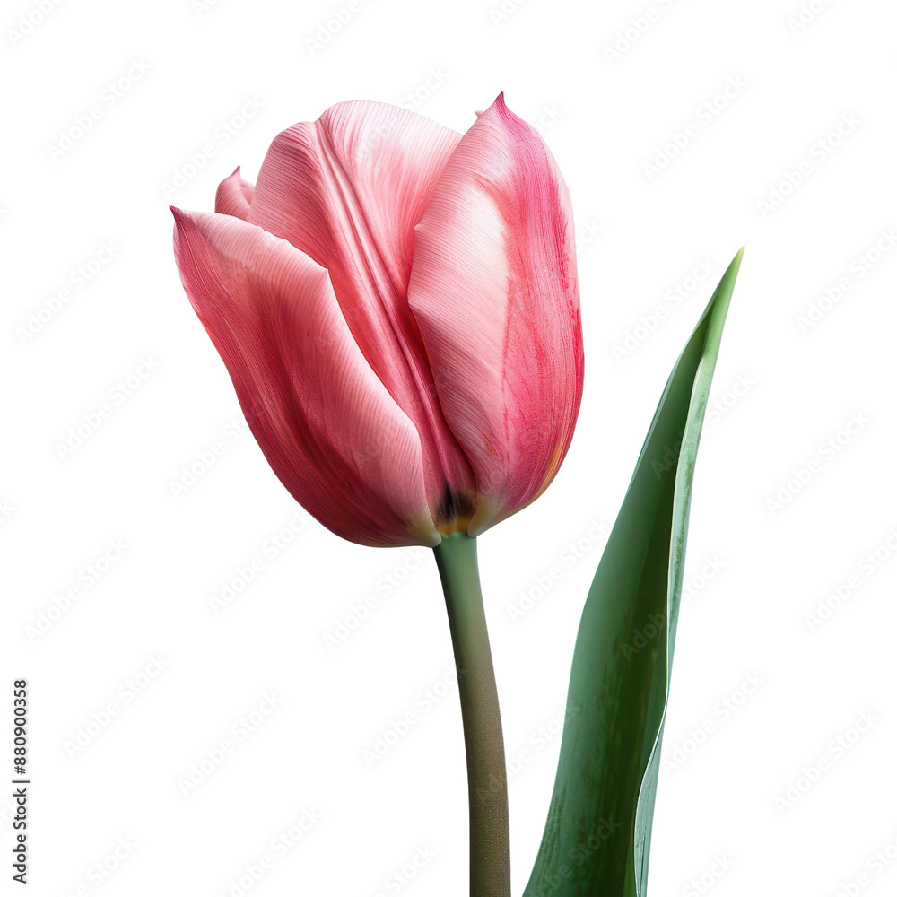A pink tulip in full bloom cut out transparent isolated on white background PNG file A pink tulip in full bloom cut out transparent isolated on white background PNG file