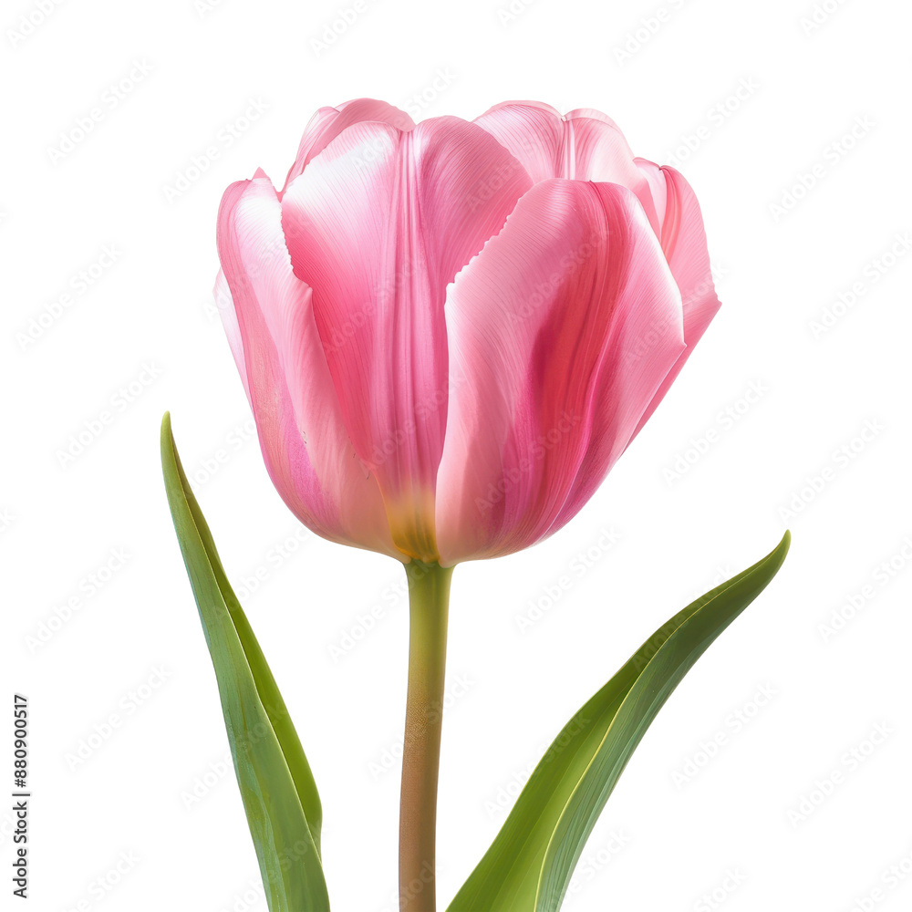 A pink tulip in full bloom cut out transparent isolated on white background PNG file A pink tulip in full bloom cut out transparent isolated on white background PNG file
