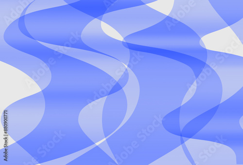 Abstract two-tone color Blue and white with curves and waves