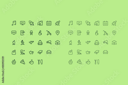 high quality concepts minimalistic outline icons about travel and tourism. Premium symbols set for web sites, interface of mobile applications and design of printed products.