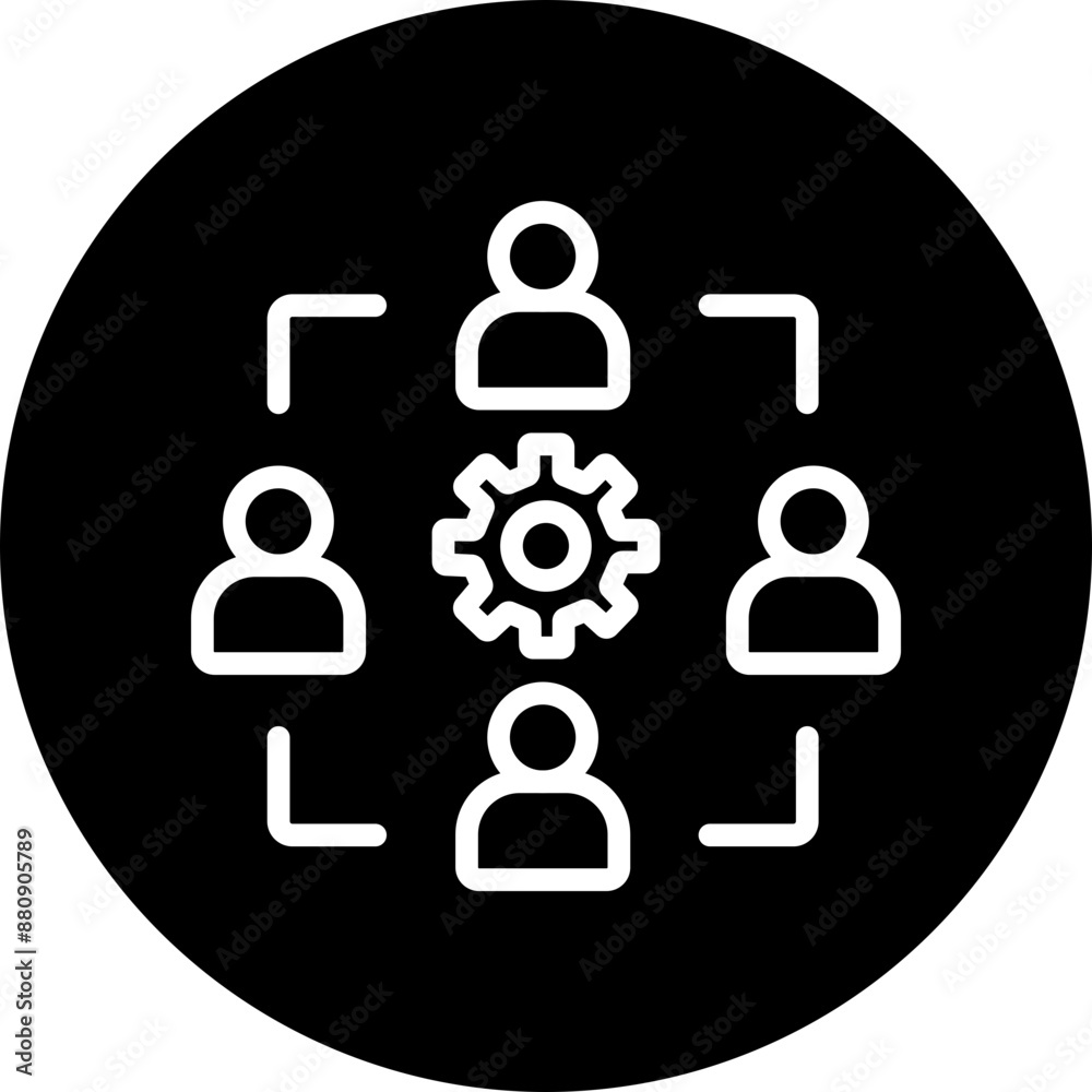 Cooperation Vector Line White Circle Black Cooperation Vector Line White Circle Black