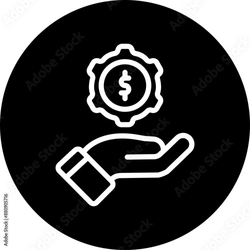 Management Vector Line White Circle Black
