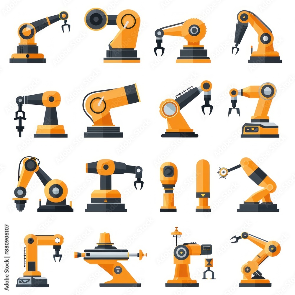 Collection of Industrial Robotic Arms Collection of Industrial Robotic Arms