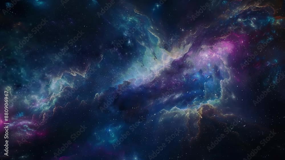 Mesmerizing Cosmic Clouds in Vivid Colors Drifting through Deep Space Mesmerizing Cosmic Clouds in Vivid Colors Drifting through Deep Space