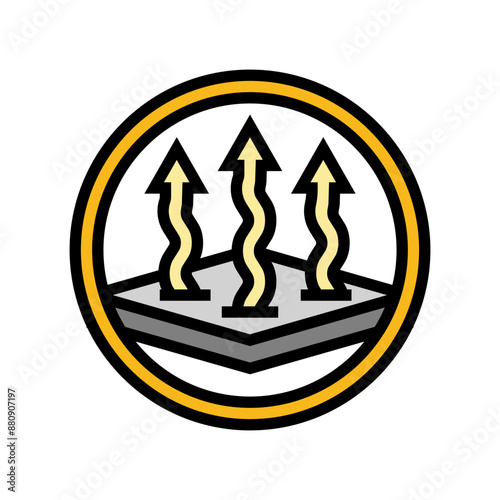 breathable fabric label product caution color icon vector. breathable fabric label product caution sign. isolated symbol illustration