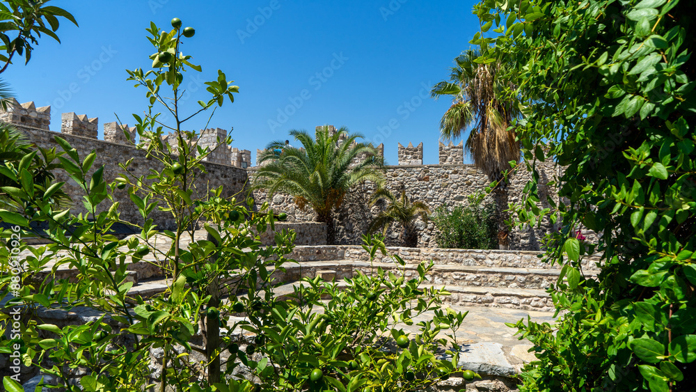 Fortress walls of Marmaris Castle is located in Marmaris, Turkey. Fort is one of few castles in Turkey, also museum Fortress walls of Marmaris Castle is located in Marmaris, Turkey. Fort is one of few castles in Turkey, also museum