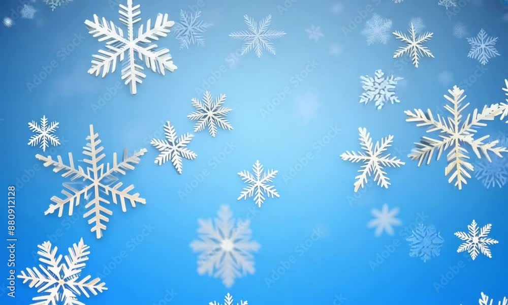 Christmas illustration with various small snowflakes on gradient background in blue colors Christmas illustration with various small snowflakes on gradient background in blue colors