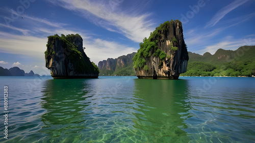 Pictures landscape ocean and mountains.Travel and adventures around the world Islands of Thailand Phuket nature photography full hd 8k image download photo