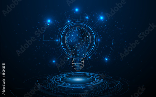 Electric or creative light bulb. Global internet connection concept for business. advanced digital technology	