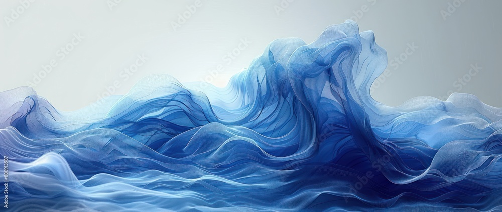 Abstract Blue Fabric Waves Abstract Blue Fabric Waves