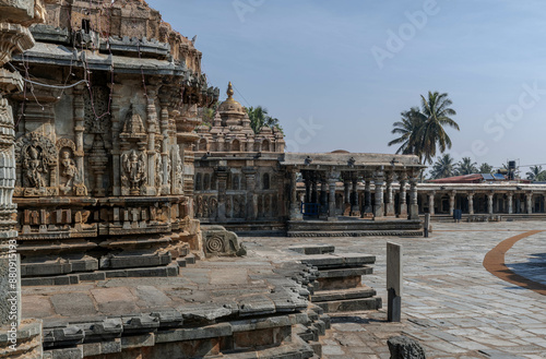 Medieval Hindu temple complex in Belur. India. photo