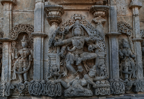 Medieval Hindu temple complex in Belur. India.