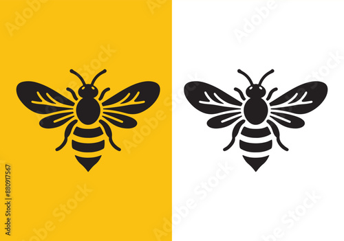 Hand Drawn Bee Silhouette Vector illustration