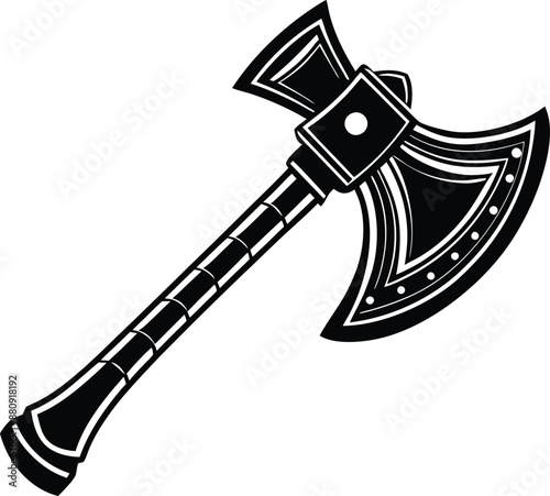black and white axe illustration. woodwork, line art, woodcutter, woodworking,  wooden, ax, carpenter, 