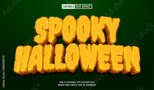 Editable 3d text style effect - Spooky Halloween text effect Template