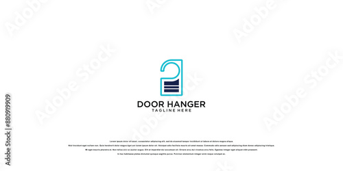 Simple hanger door logo design with unique concept , premium vector