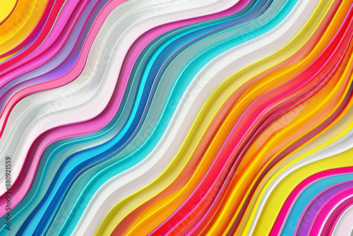 A vibrant abstract art piece with colorful, wavy lines creating a dynamic and energetic visual experience.