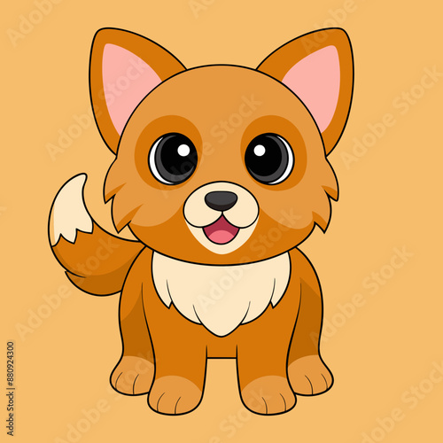 Adorable Dog Vector Illustration: Cartoon Clipart & Line Art Design