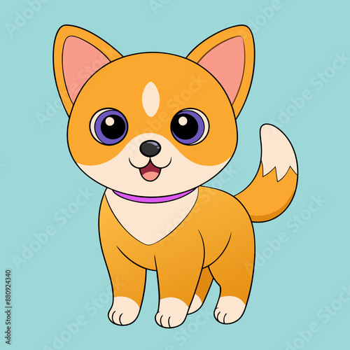 Adorable Dog Vector Illustration: Cartoon Clipart & Line Art Design