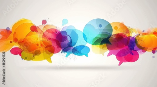 A dynamic depiction of brainstorming conversations with colorful speech bubbles and creative ideas flowing.