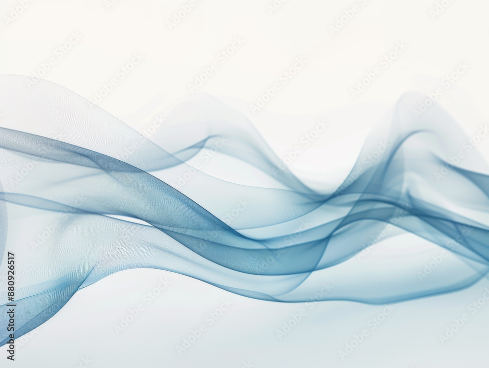 Fototapeta premium Abstract Light Waves on White, Generative AI Illustration