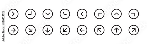 Free Download Arrow icon set in line style, arrow simple black symbol sign for apps, UI, and website, Control button, Navigation arrow, vector illustration - GFXLoad